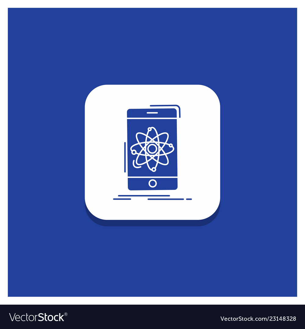 Blue round button for data information mobile Vector Image Blue round button for data information mobile