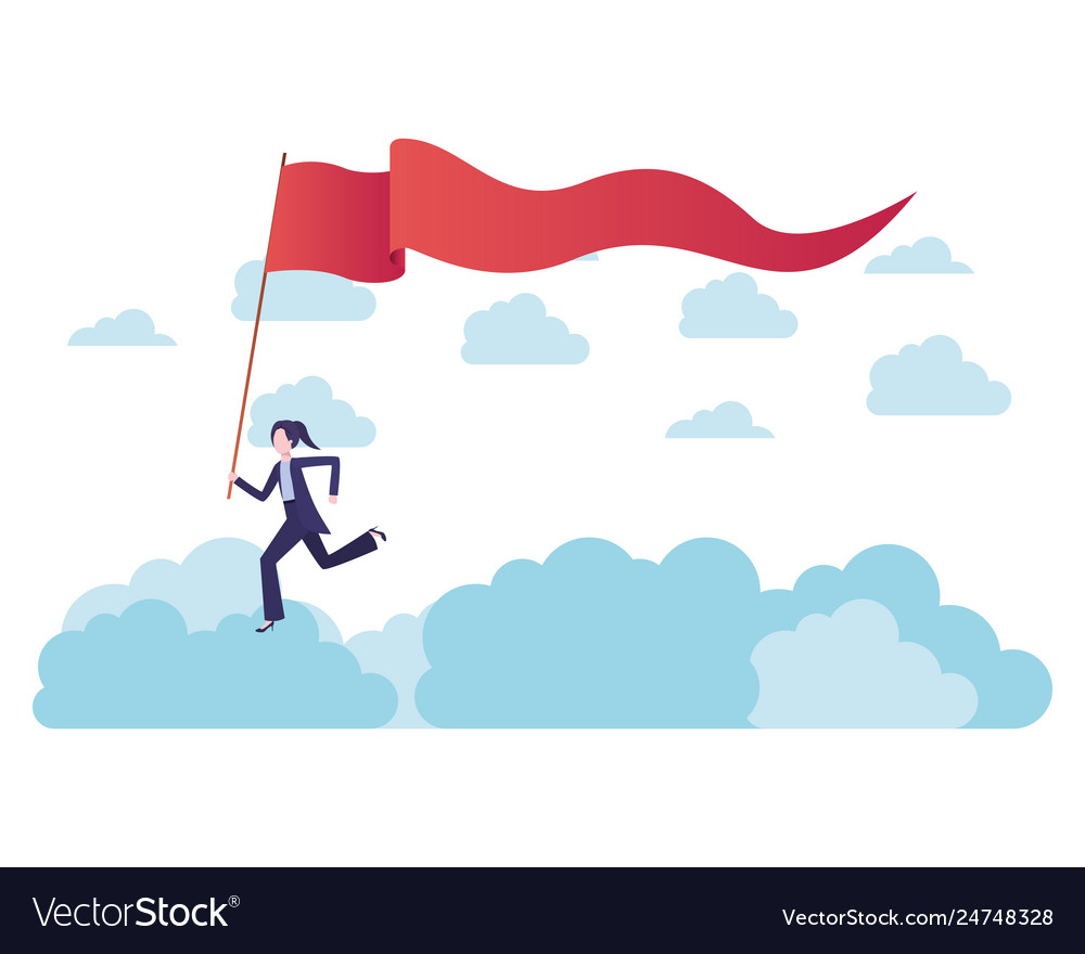 Businesswoman with flag character