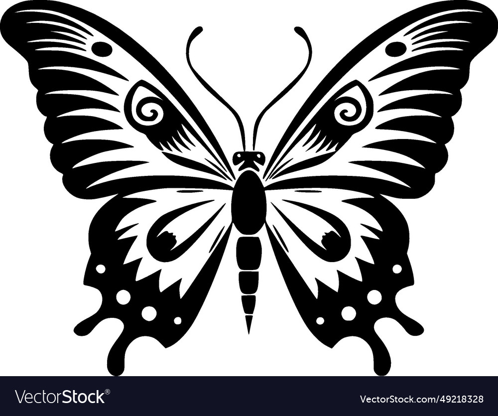 Butterfly - black and white Royalty Free Vector Image