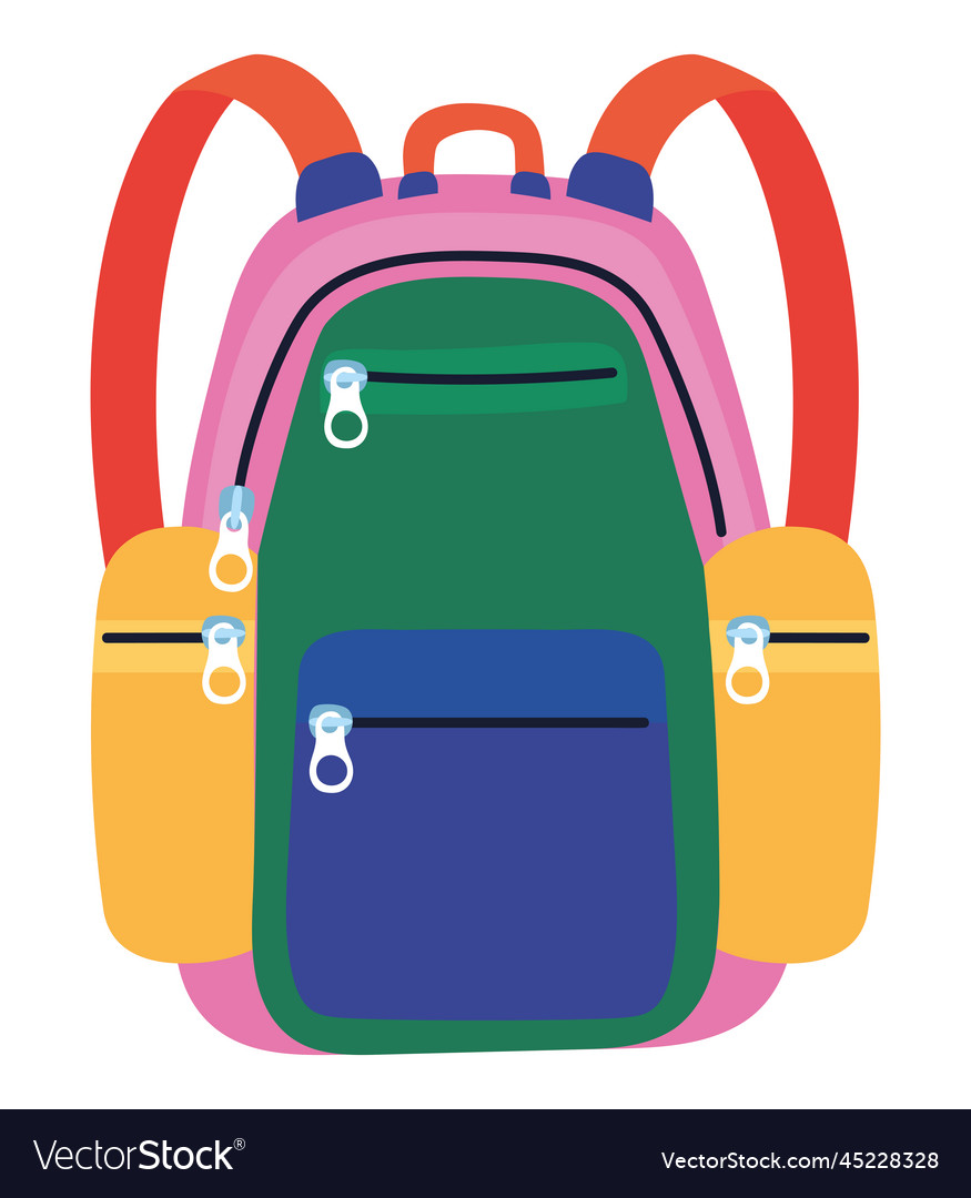 Colored backpack design Royalty Free Vector Image