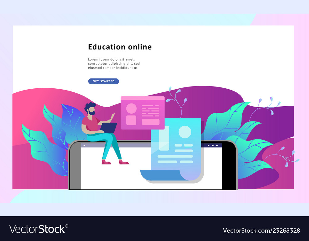 Concept education people internet studying Vector Image