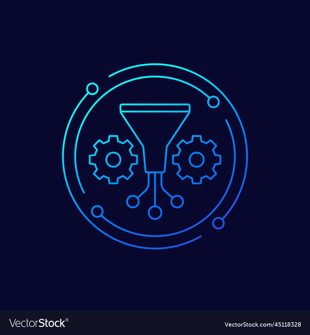 Datenfilterung Icon lineares Design