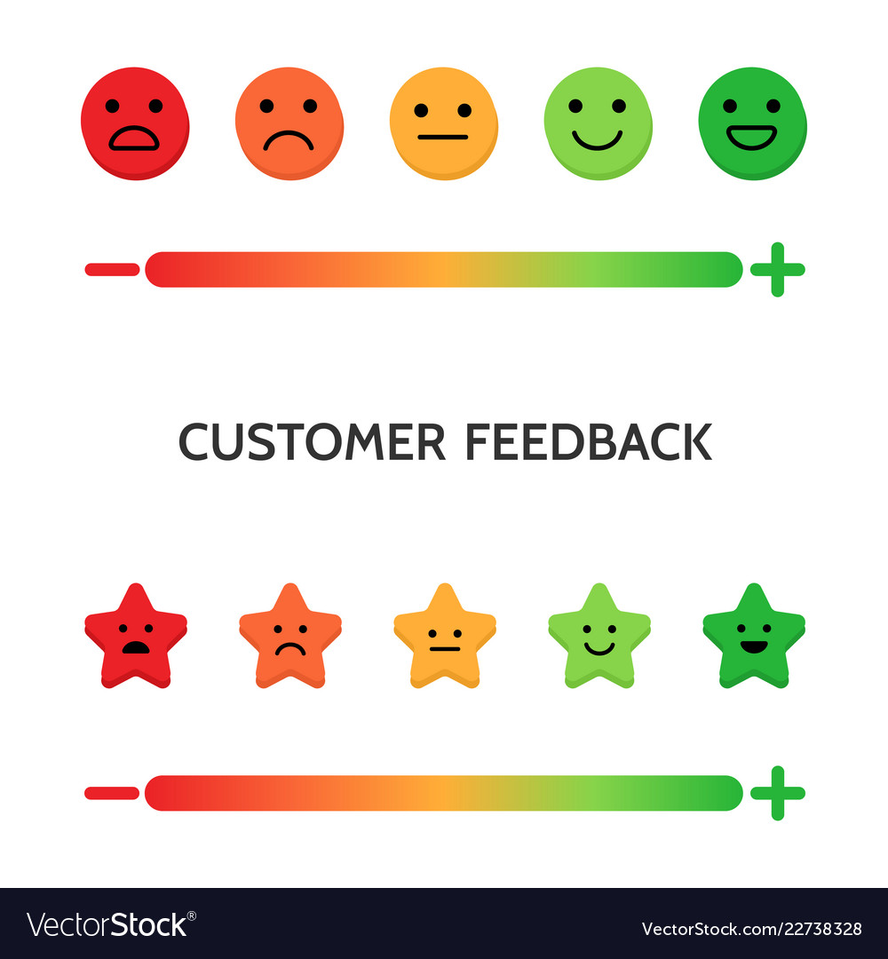 Feedback concept set of emoji scales for web and Vector Image