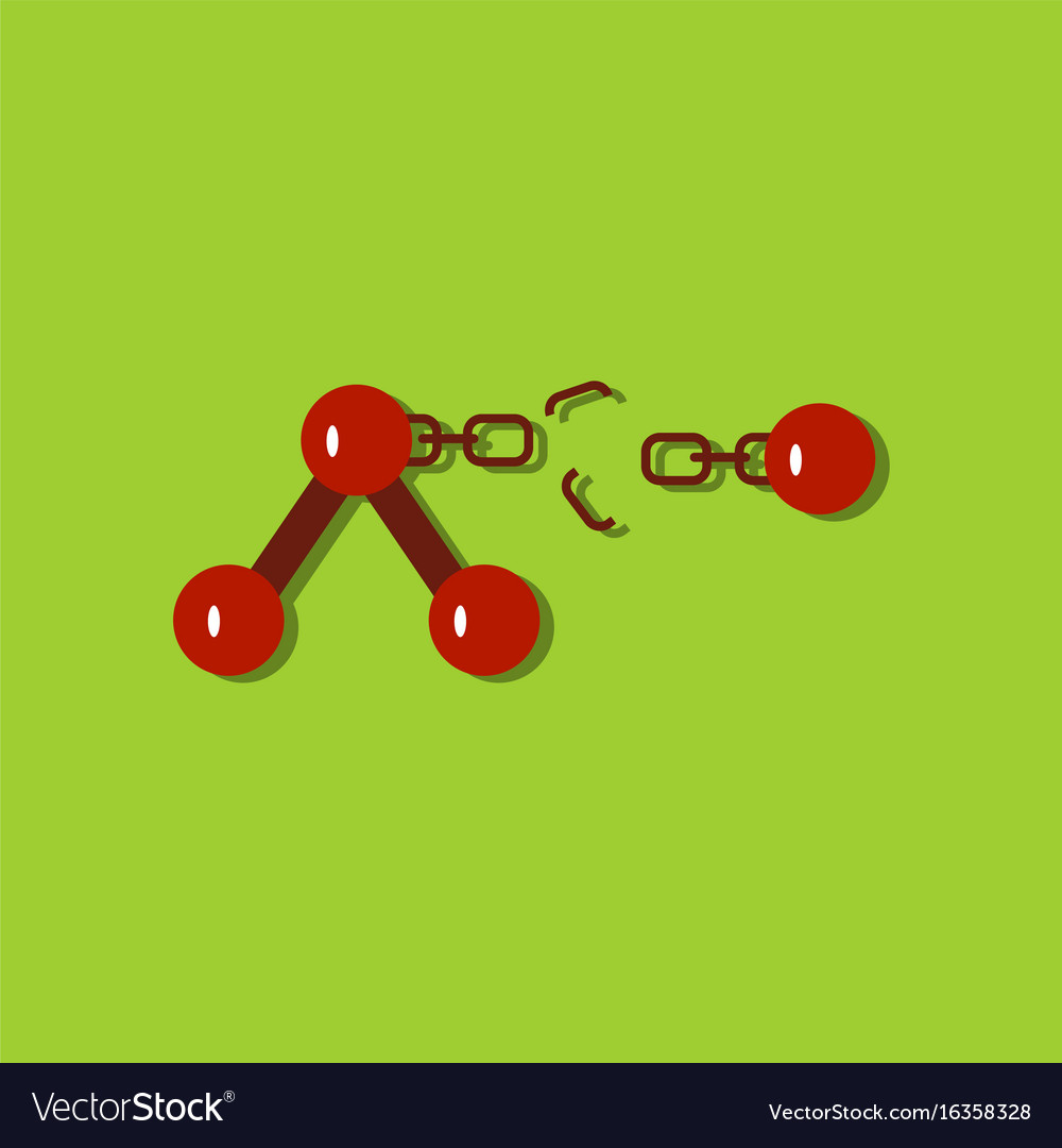 Flat icon design collection atom and broken chain