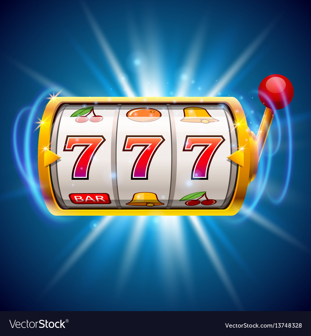 Golden slot machine wins the jackpot isolated