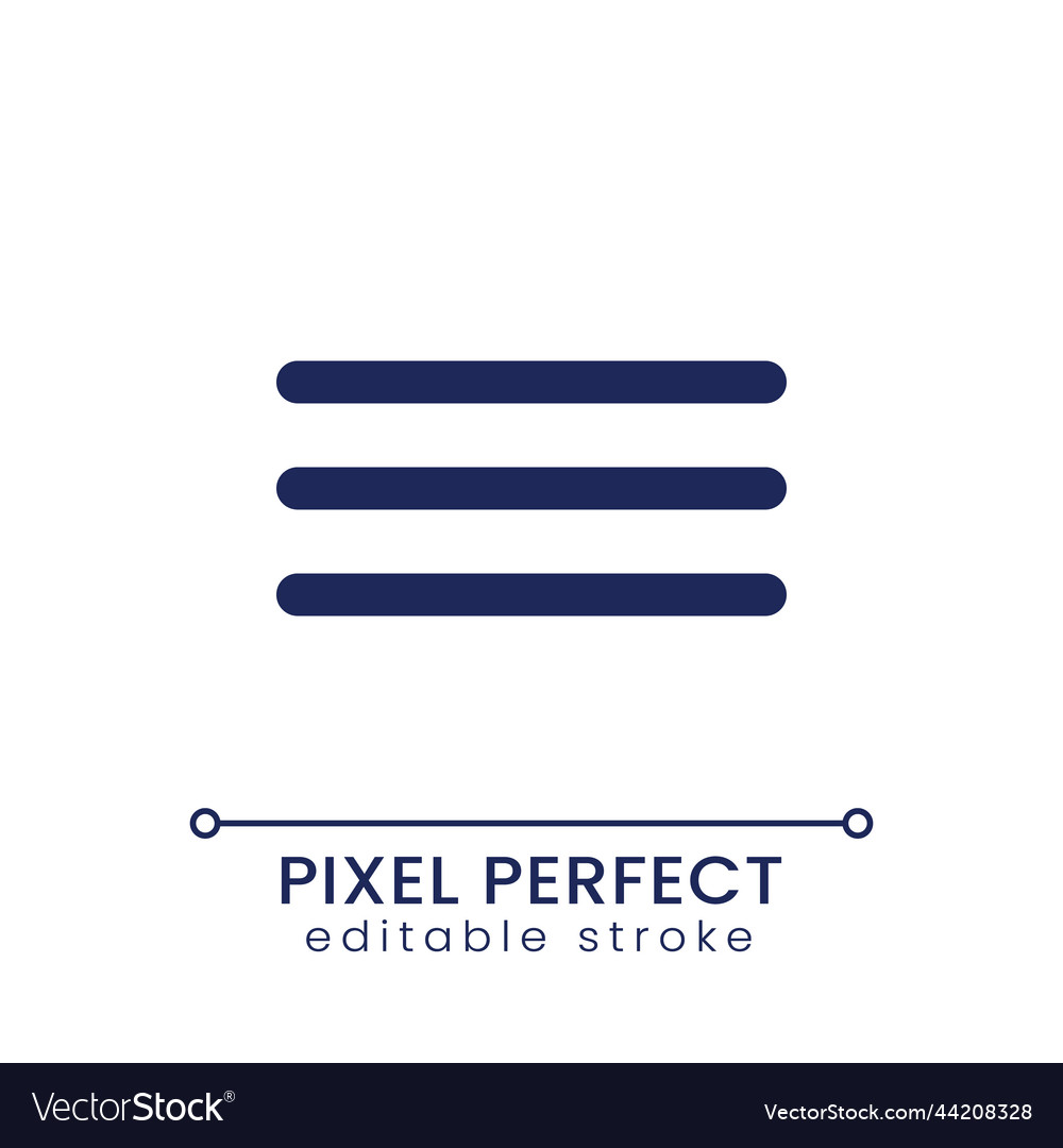 Hamburger menu button pixel perfect linear ui icon