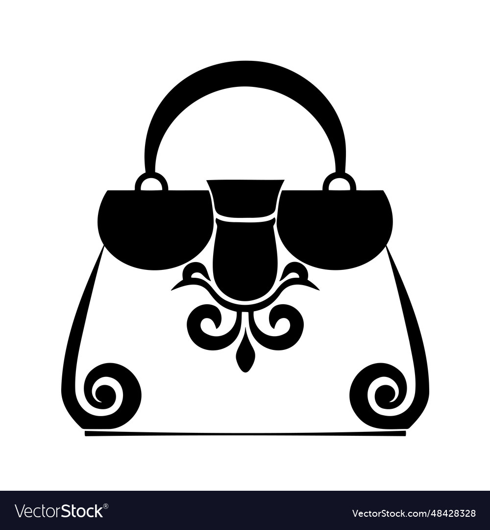 Handbag icon pen women s fashion bag vector image Handbag icon pen women s fashion bag