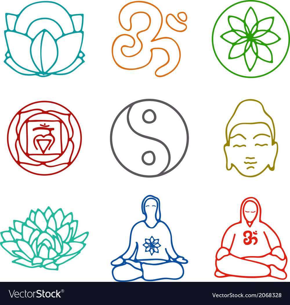 Icons of yoga Royalty Free Vector Image - VectorStock