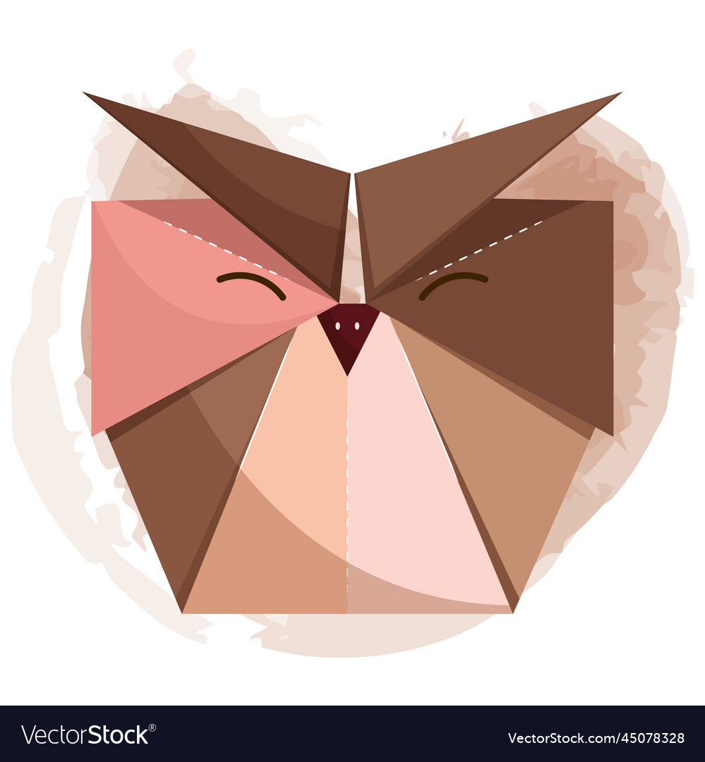 Isolated cute owl origami sketch icon