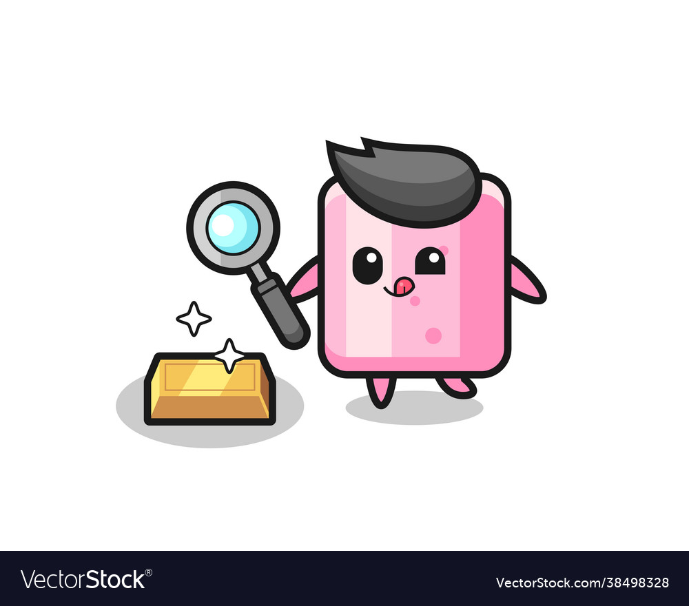 Marshmallow character is checking Vector Image Marshmallow character is checking
