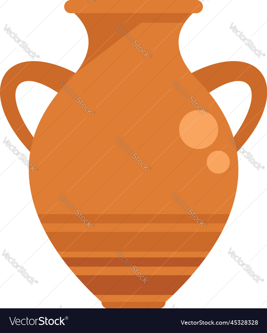 Medieval amphora icon flat vase pot Royalty Free Vector