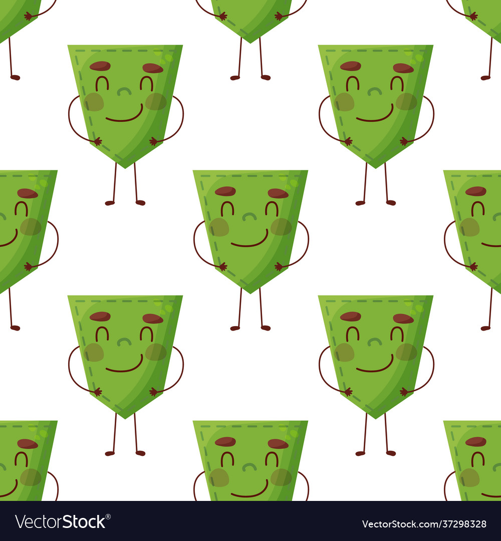 Seamless pattern cucumber-shaped patch pocket vector image Seamless pattern cucumber-shaped patch pocket