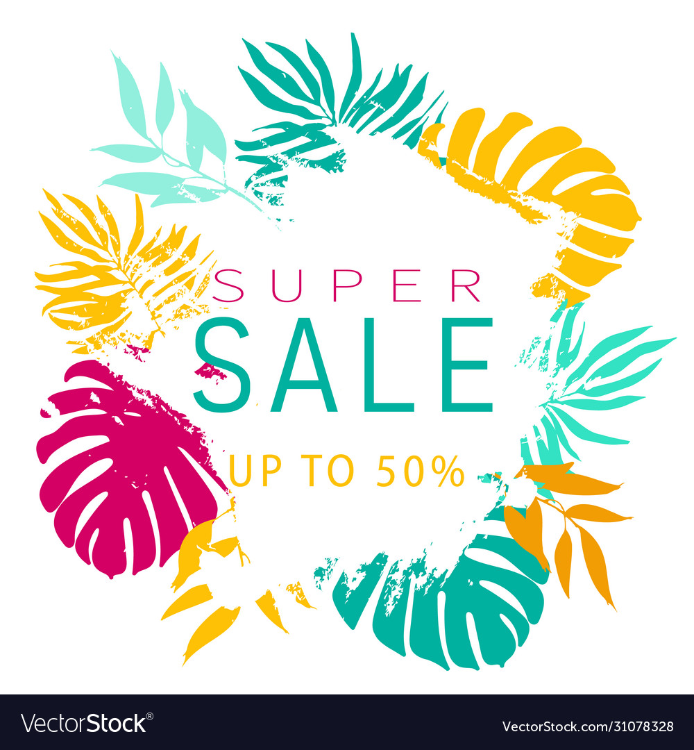 Summer sale banner template abstract brush stroke Vector Image