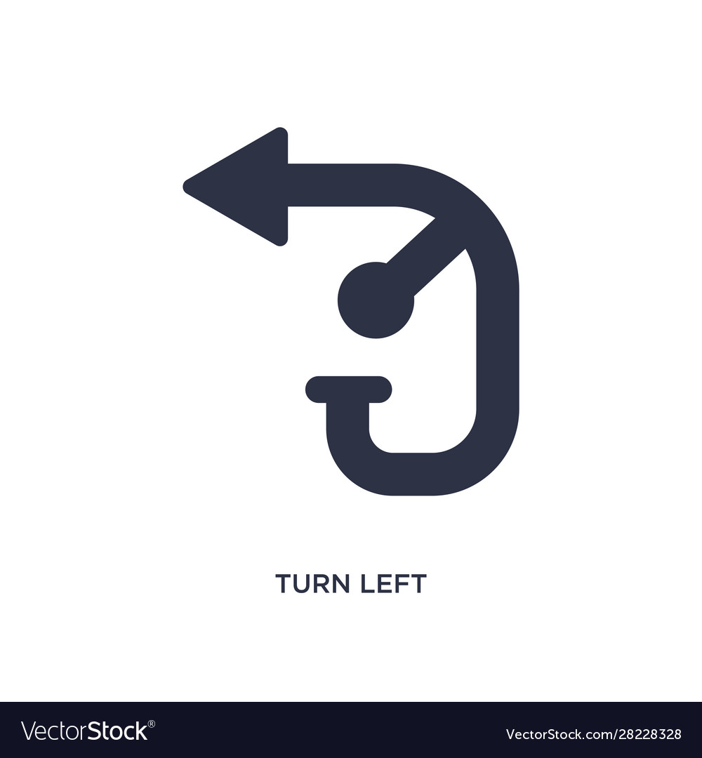 Turn left icon on white background simple element