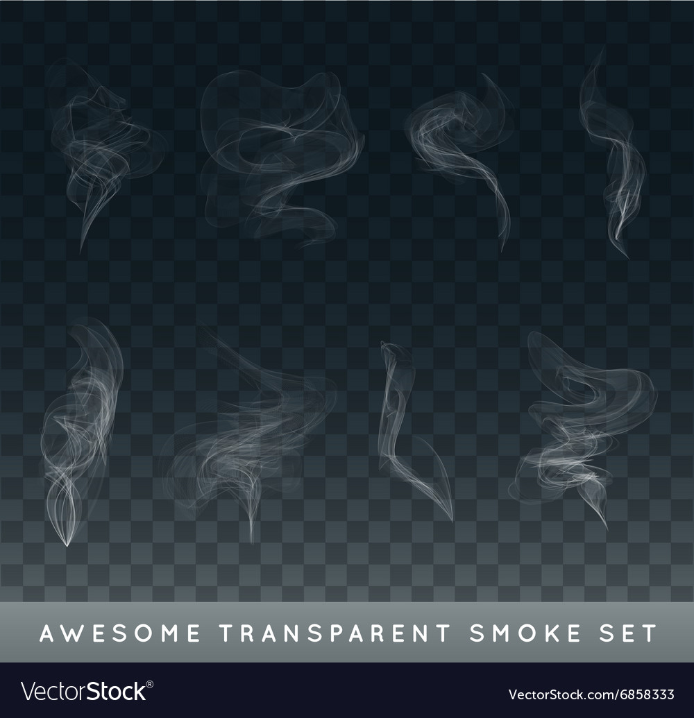 Collection or set of realistic cigarette smoke Vector Image