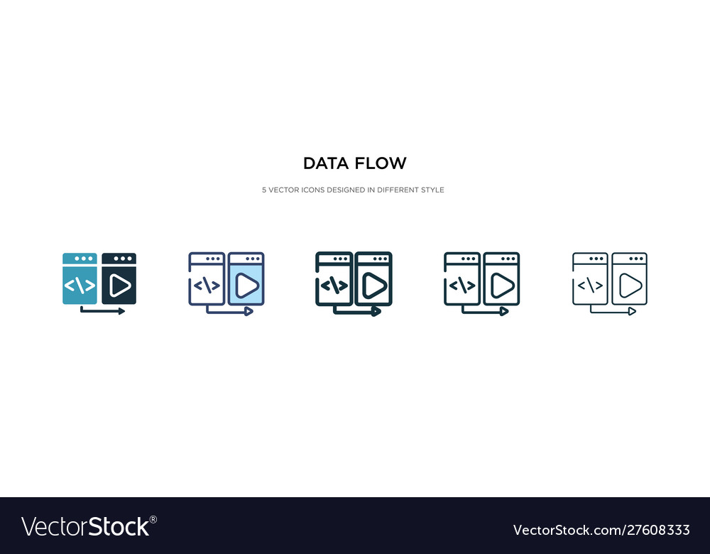 Data flow icon in different style two colored