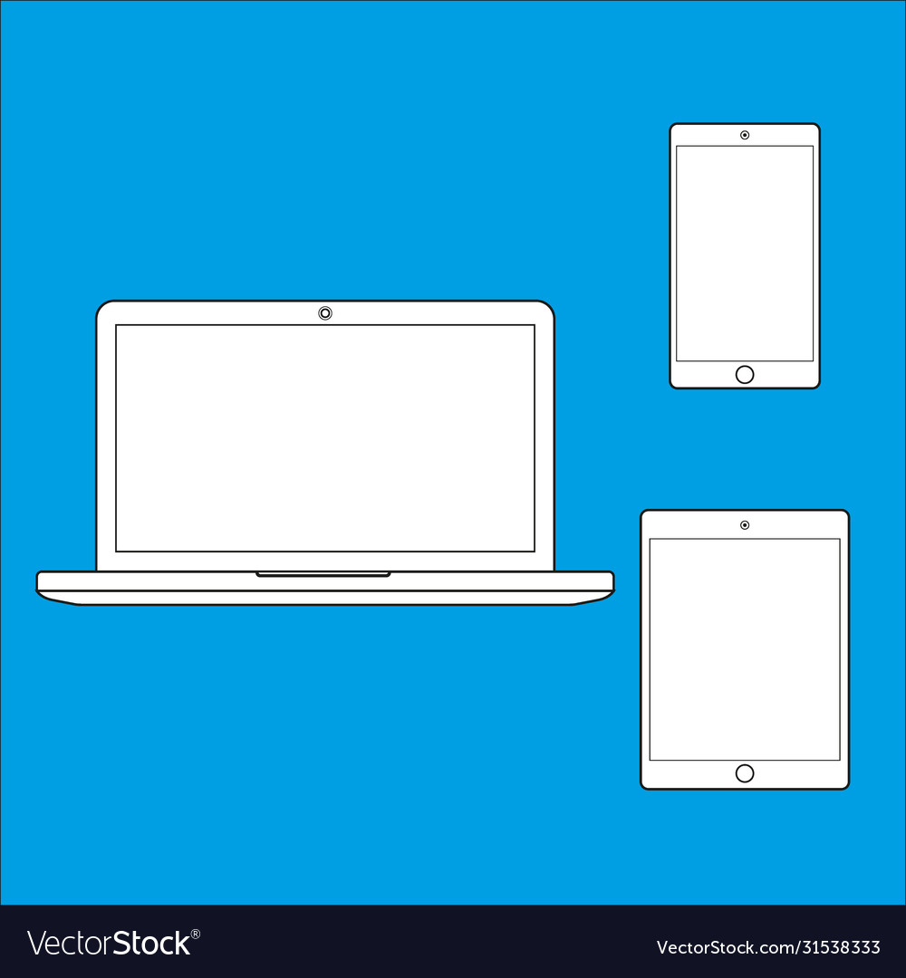 Device mockup template set computer monitor
