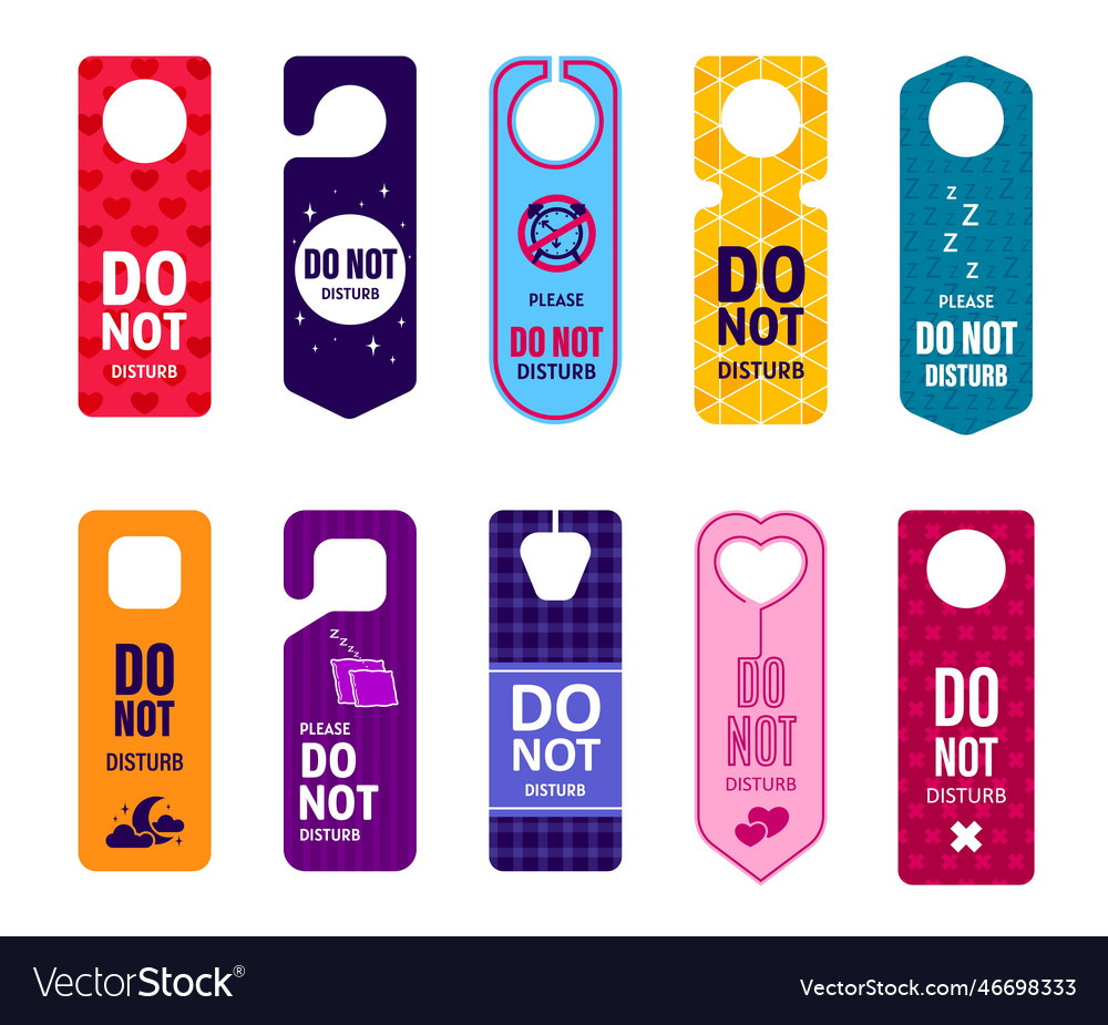 Do not disturb hotel signs isolated hangers