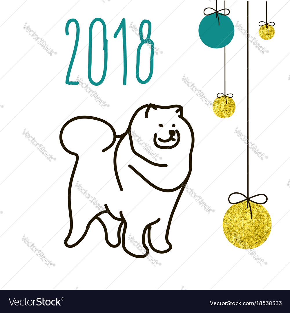 Dog Is A Symbol Of The 2018 Chinese New Year Vector Image Dog Is A Symbol Of The 2018 Chinese New Year Vector Image