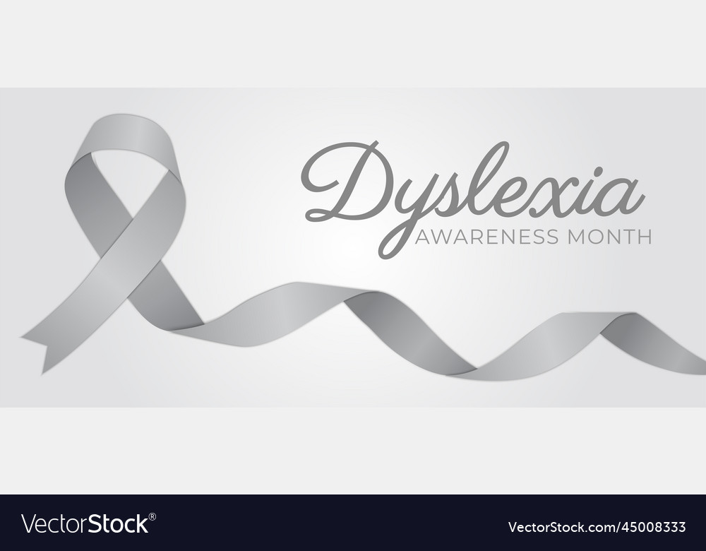 Dyslexia awareness month banner Royalty Free Vector Image