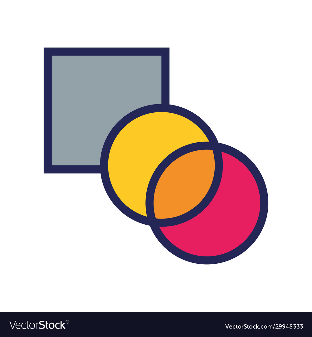 Figures geometrics designer line and fill style