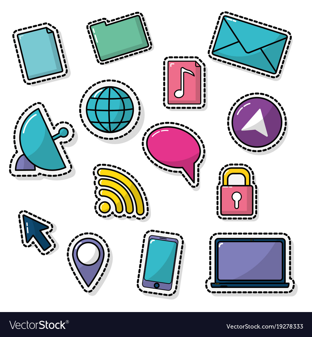 Internet icon set design Royalty Free Vector Image