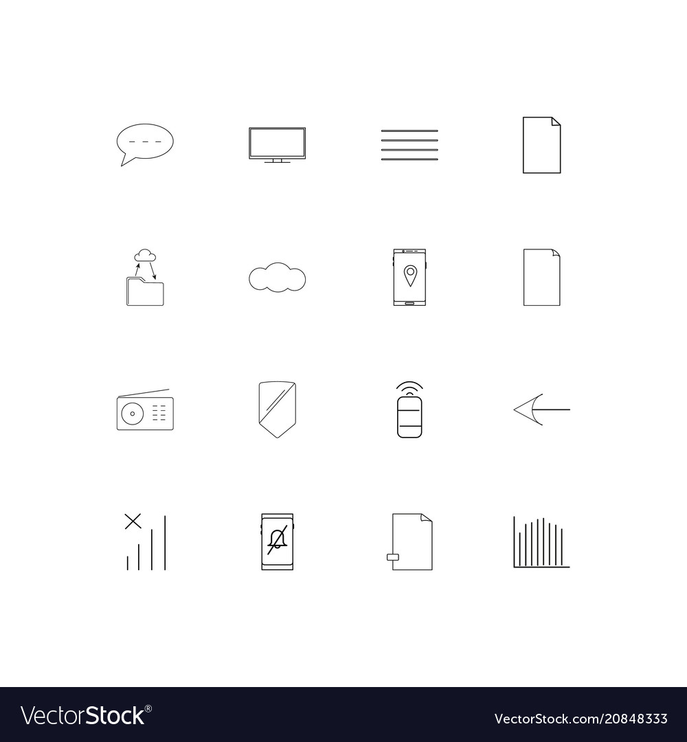 Network and database linear thin icons set