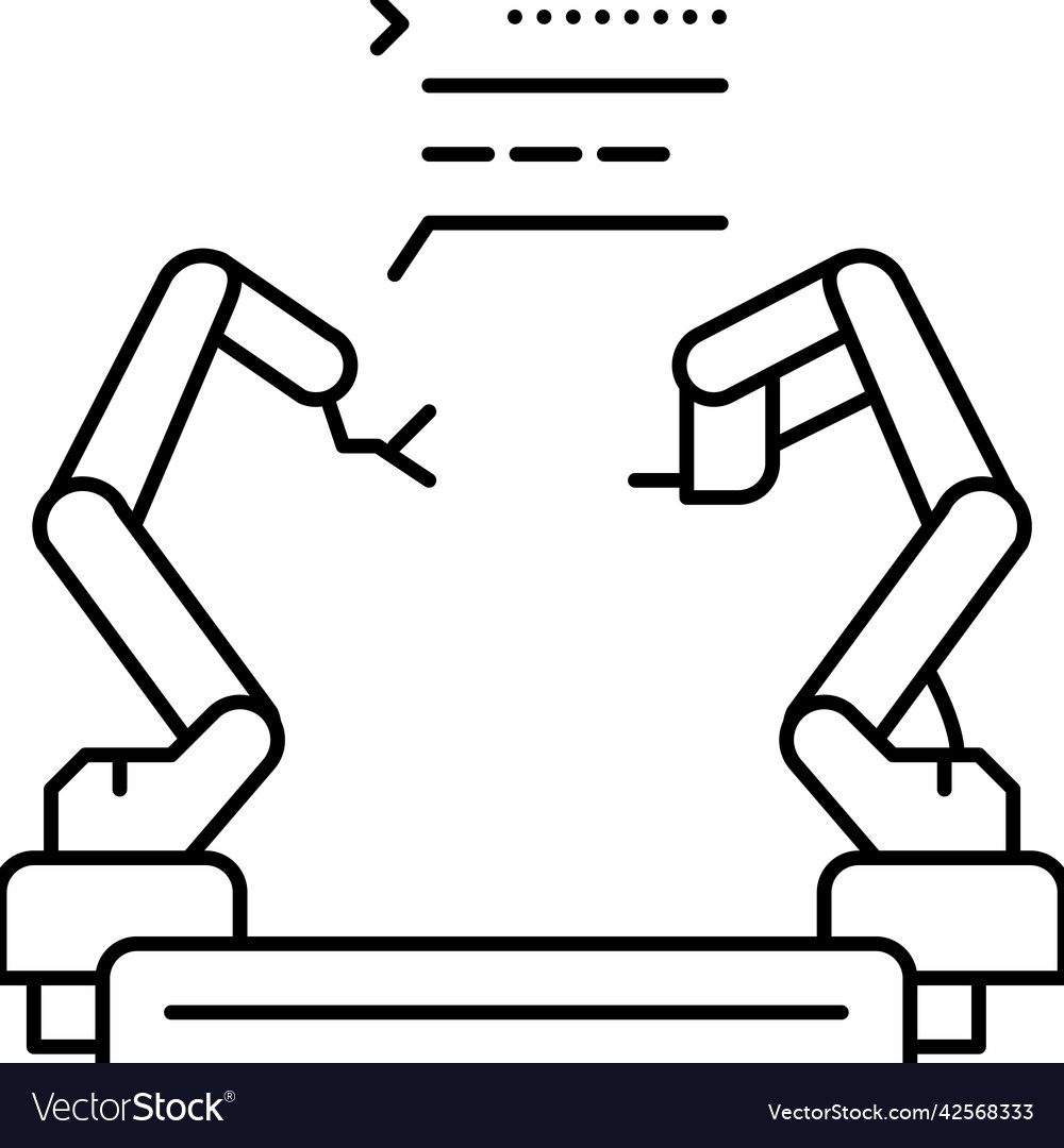 Pre-programmed robot line icon Vector Image Pre-programmed robot line icon