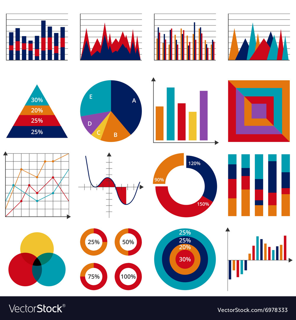 Set of business charts Royalty Free Vector Image