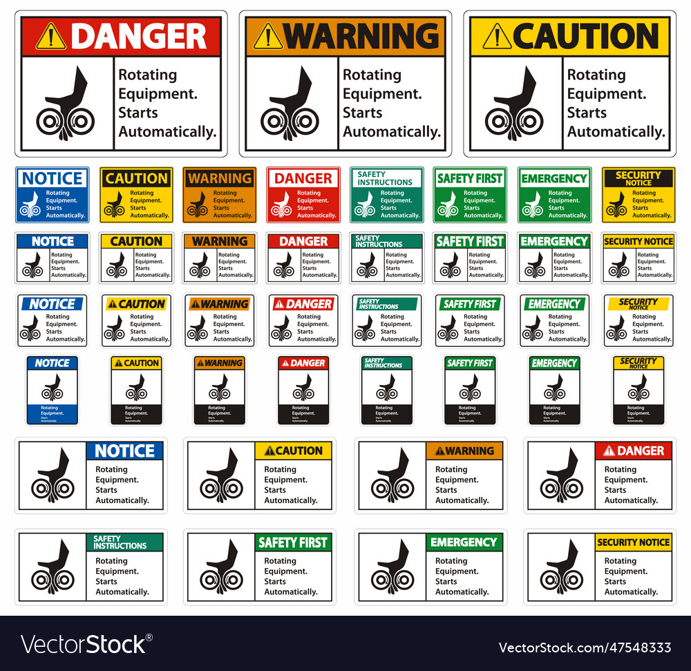 Set rotating equipmentstarts automatically symbol vector image Set rotating equipmentstarts automatically symbol