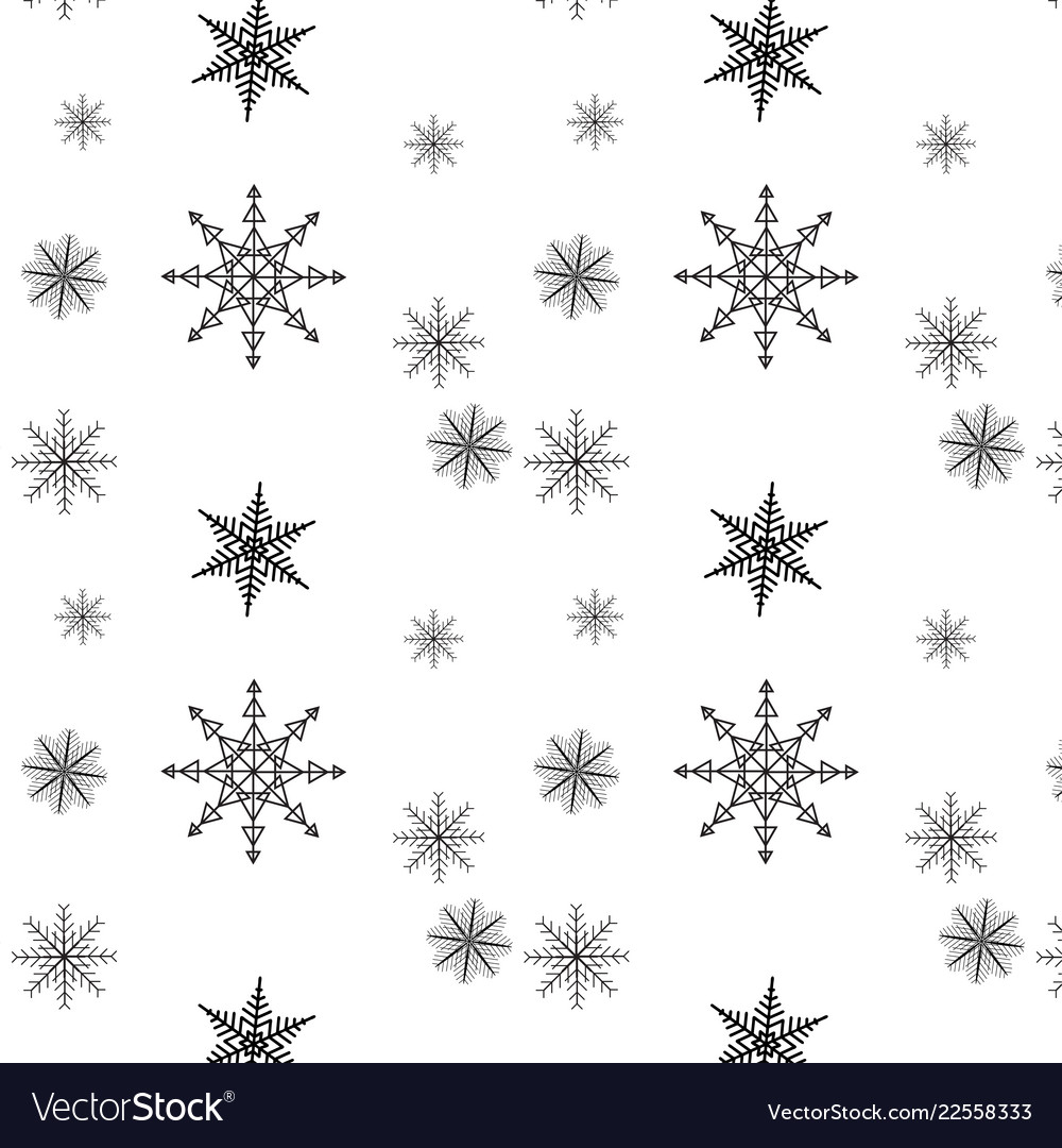 Simple Snowflake Seamless Pattern