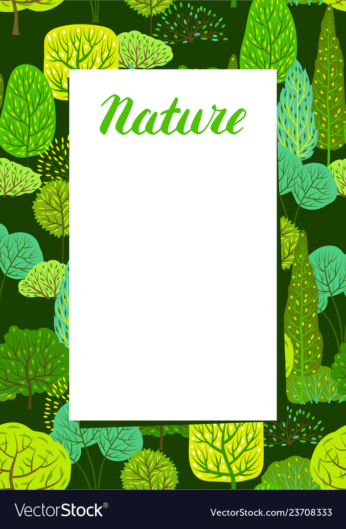 Spring or summer background with stylized trees vector image Spring or summer background with stylized trees
