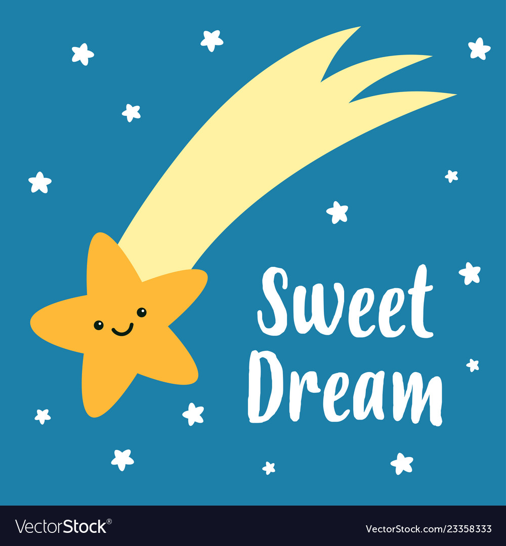 Sweet dreams cute sleeping star Royalty Free Vector Image