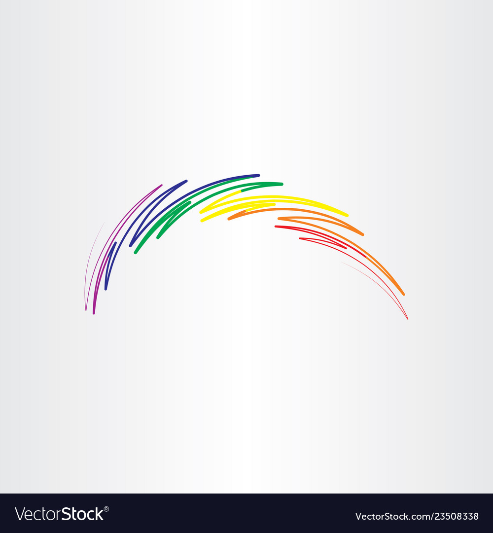 Abstract Rainbow Line Art