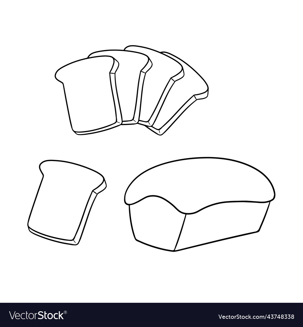 Bread for toast with sliced slices Vector Image Bread for toast with sliced slices