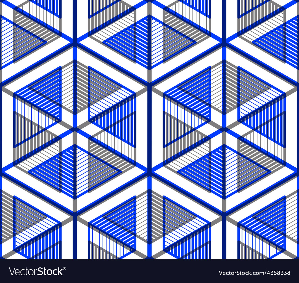 Bright symmetric seamless pattern with interweave Vector Image