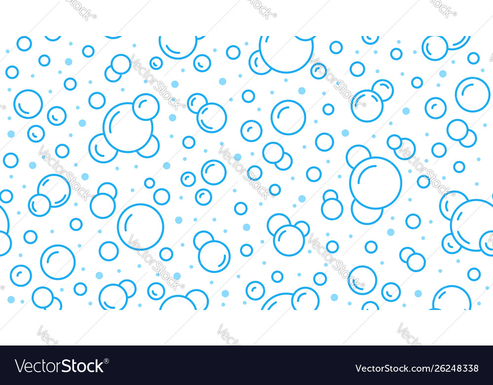 Bubbles seamless pattern with flat line vector image Bubbles seamless pattern with flat line