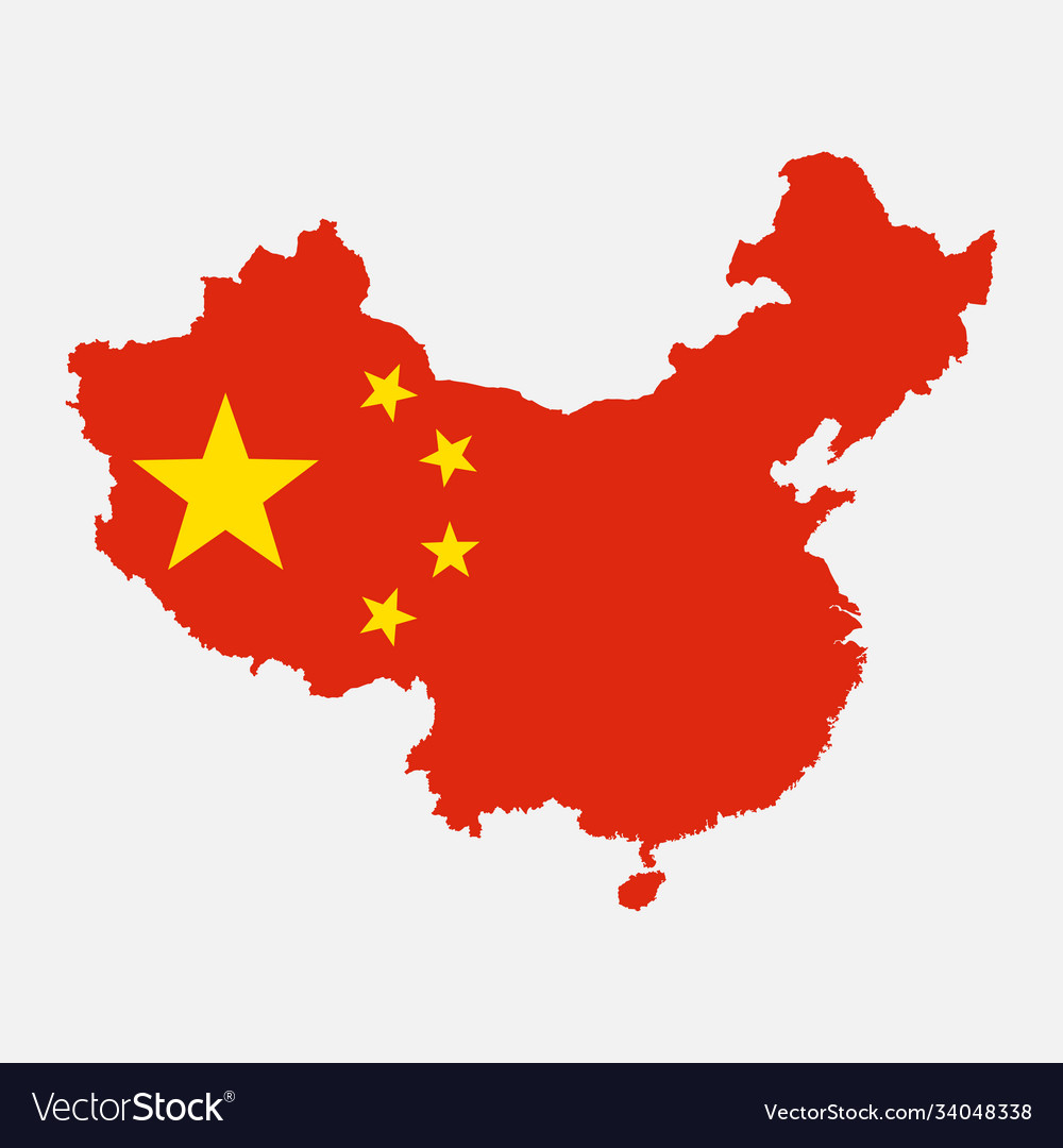 China map made flag asia country background Vector Image