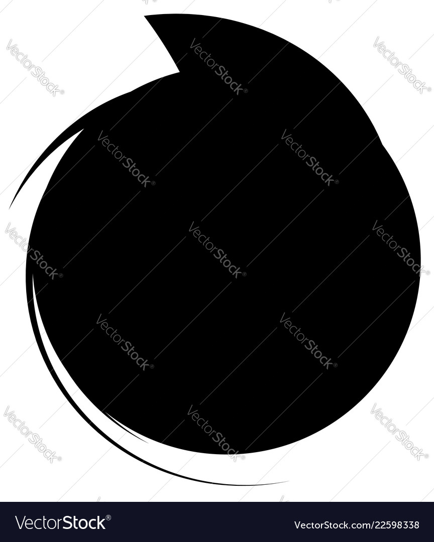 Circle with dynamic swoosh line frame monochrome