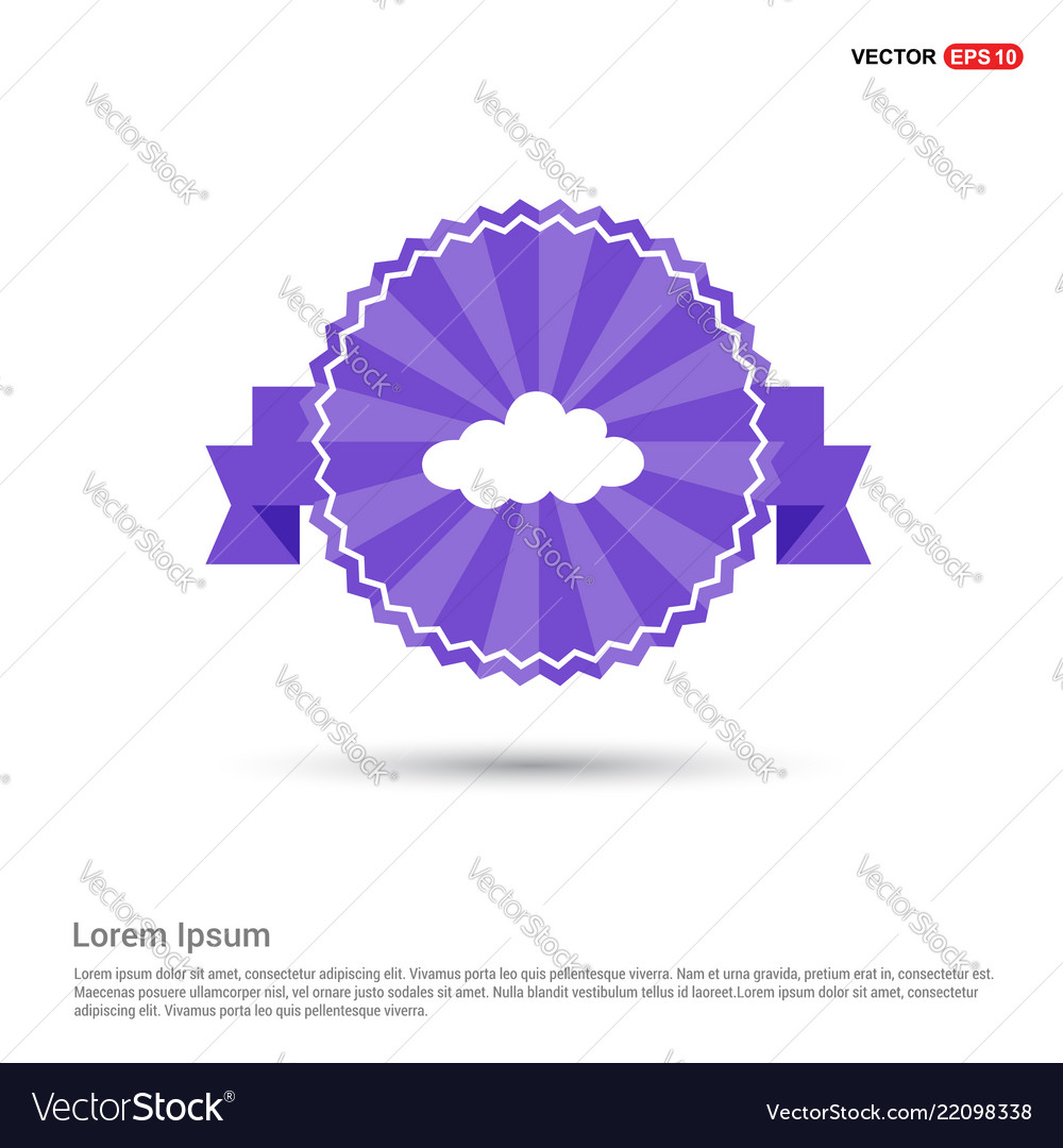 Cloud icon - purple ribbon banner