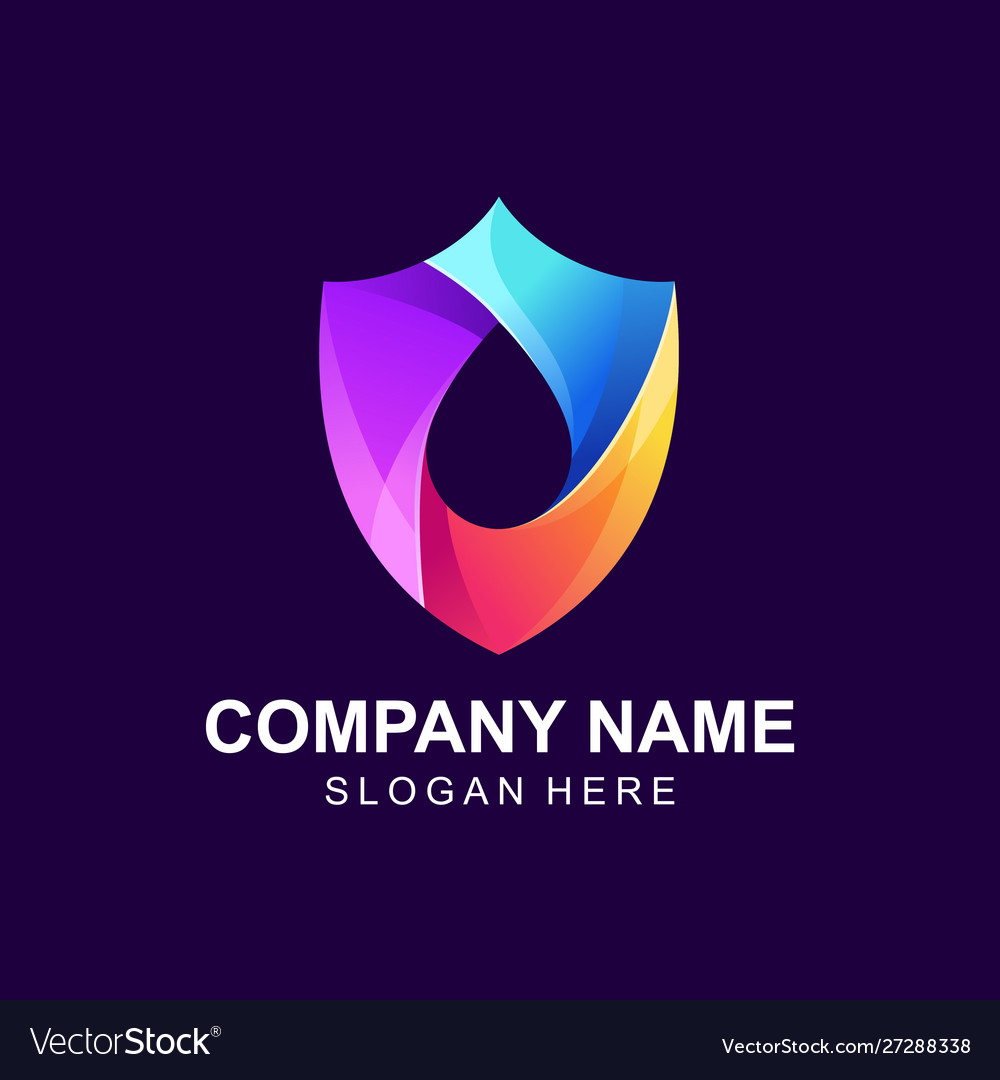 Colorful shield logo design Royalty Free Vector Image