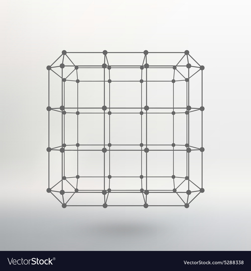 Cube of lines and dots