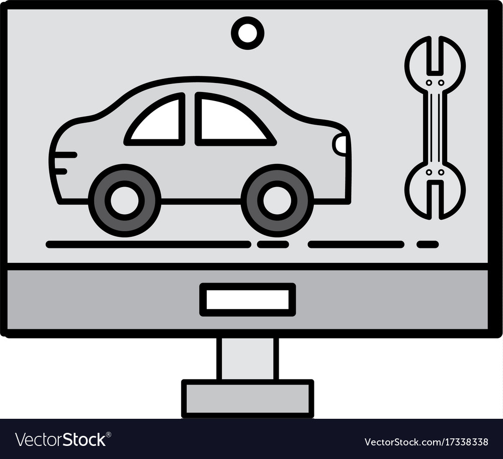 Grayscale computer with car service and mechanical