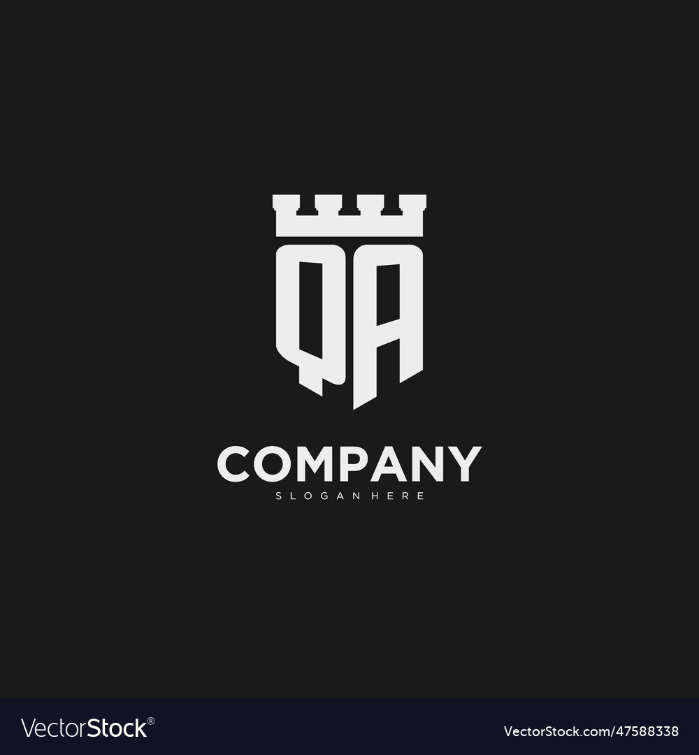 Initials qa logo monogram with shield Vector Image Initials qa logo monogram with shield