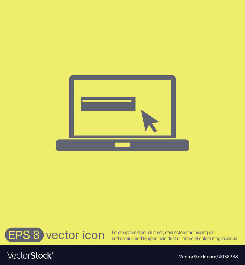 Laptop with symbol web arrow