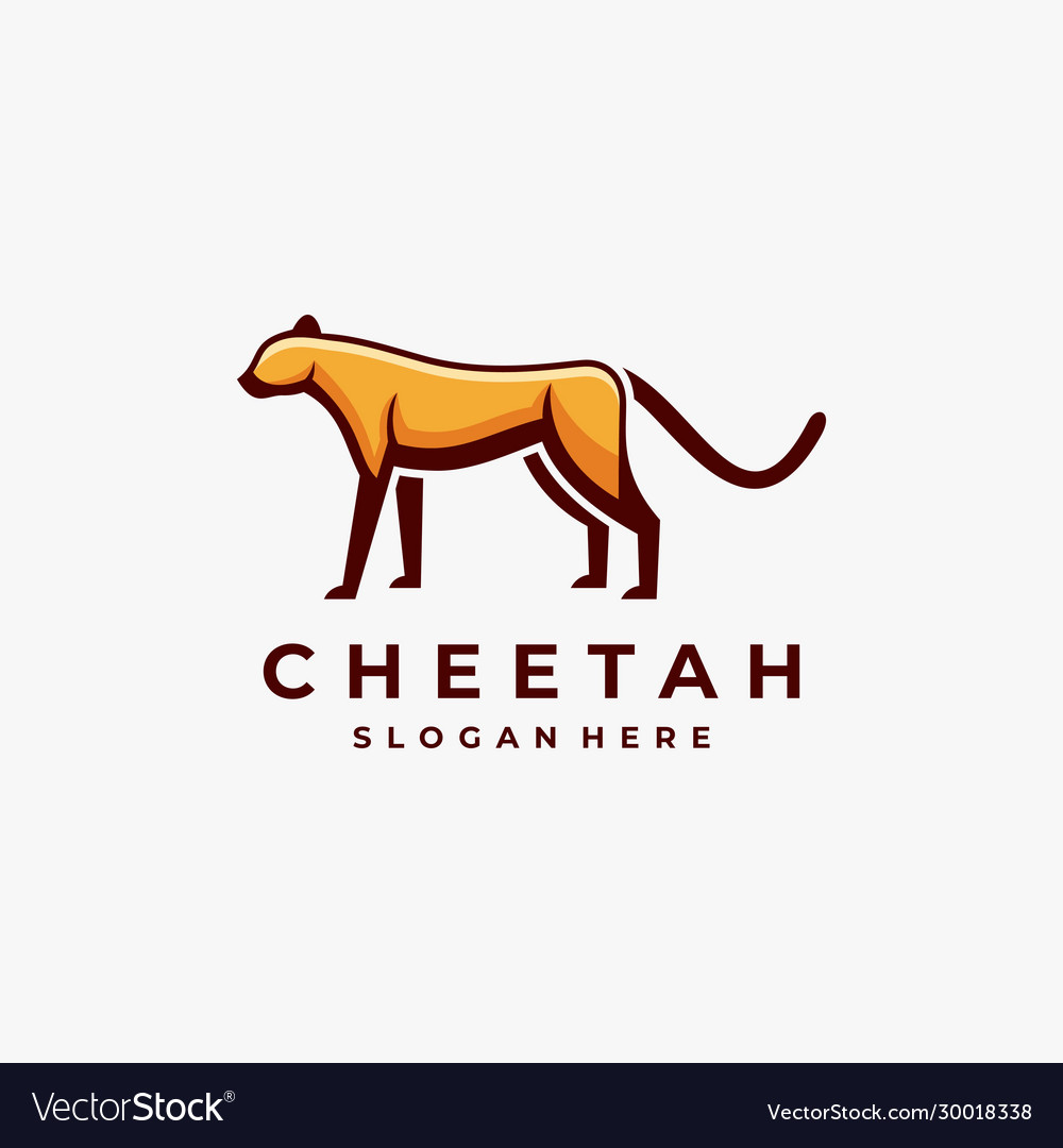 Logo cheetah mascot cartoon style