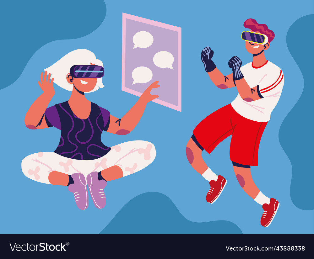 Man and woman in the metaverse