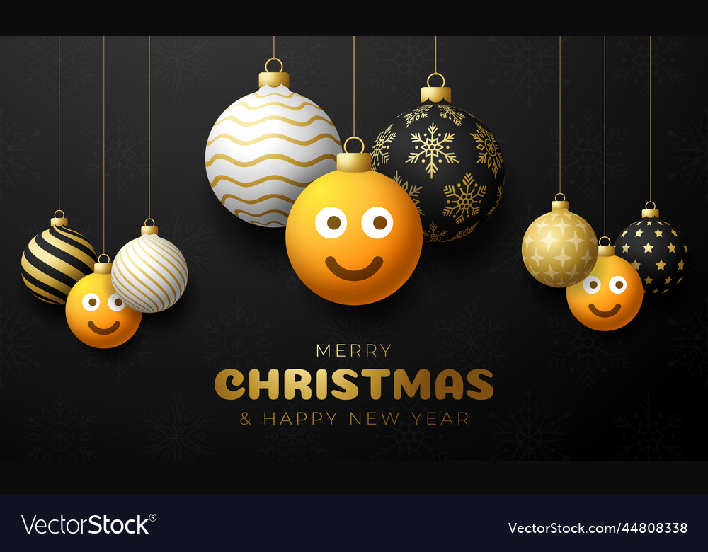 Frohe Weihnachten Karte mit Lächeln Emoji Gesicht