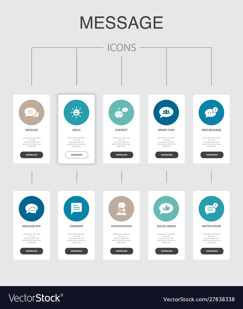 Message infographic 10 steps ui designemoji