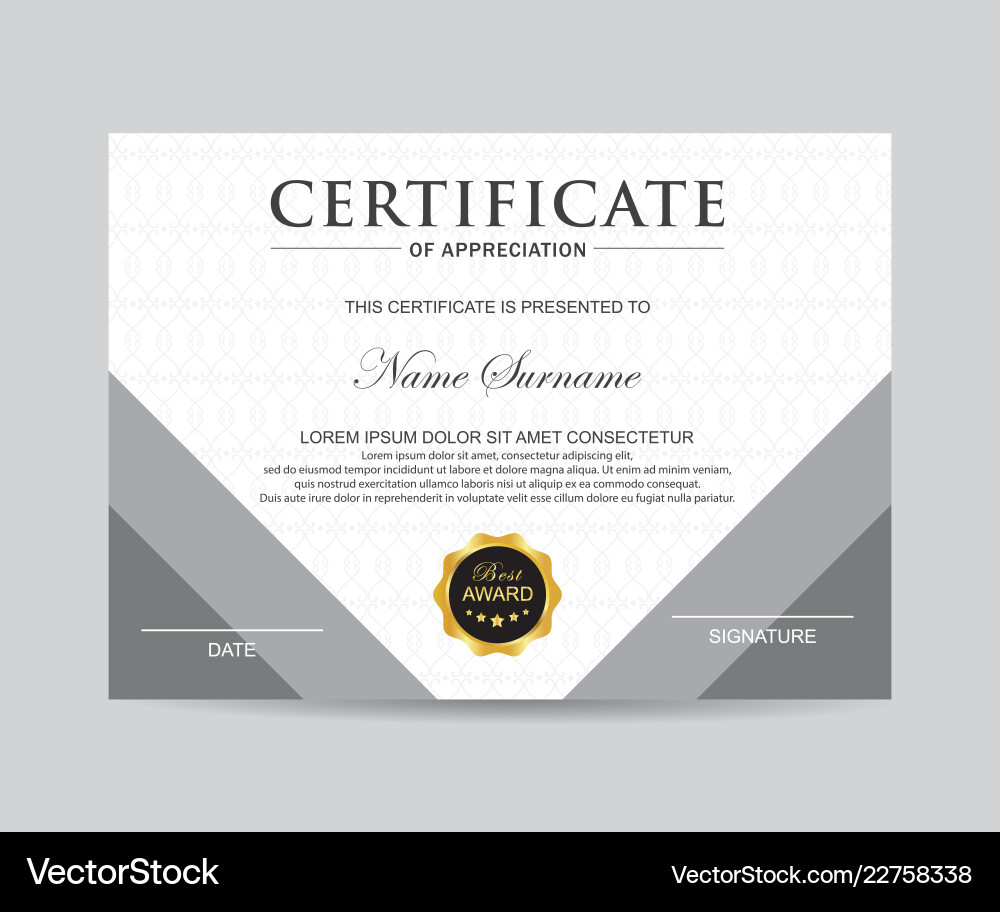 Modern certificate Royalty Free Vector Image - VectorStock